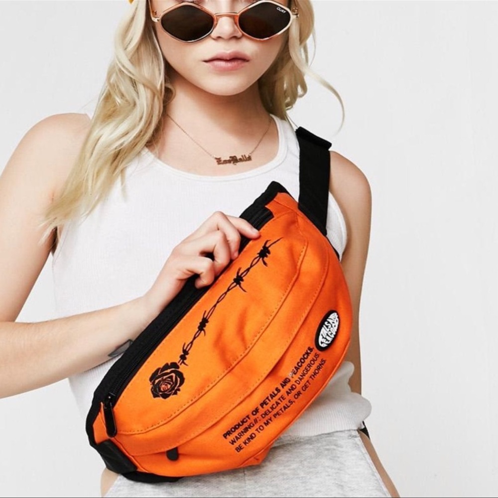 Orange street style shoulder bag